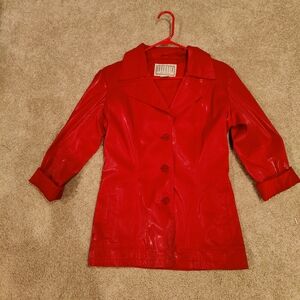 Elegant Red BB DakotaTrench Coat for Women. Sleek and stylish! Juniors Small.